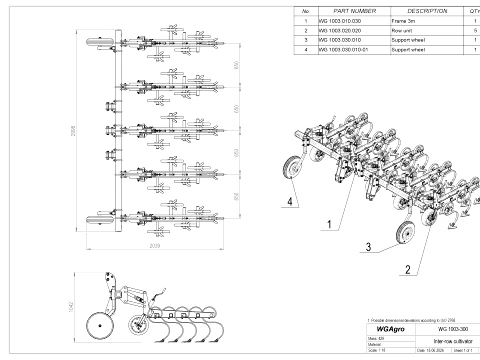 WG 1003 - Row crop cultivator 3D Model
