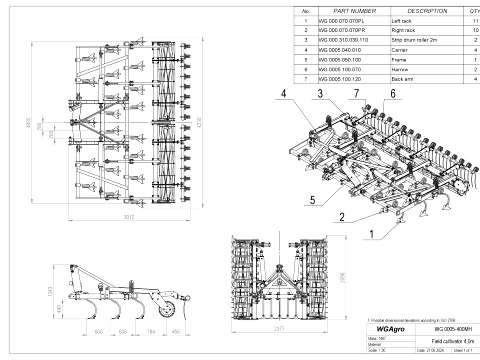 WG 0005-400MH - Field cultivator 3D Model