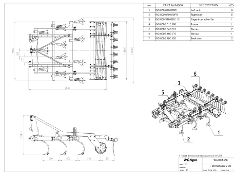 WG 0005 - Field cultivator 3D Model
