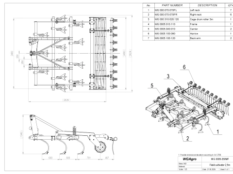 WG 0005 - Field cultivator 3D Model
