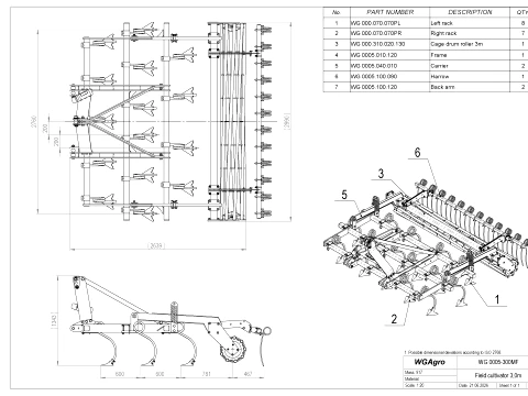 WG 0005 - Field cultivator 3D Model