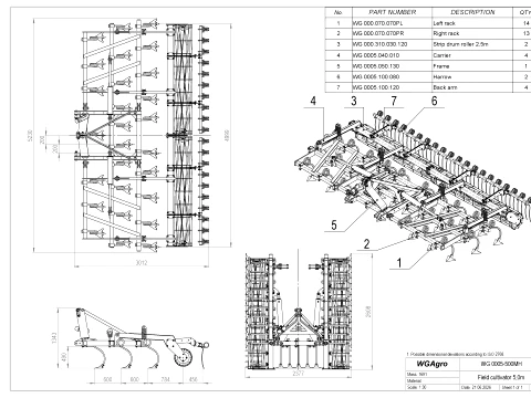 WG 0005 - Field cultivator 3D Model