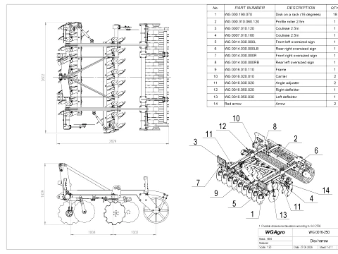 WG 0016-250 - Disc harrow 3D Model