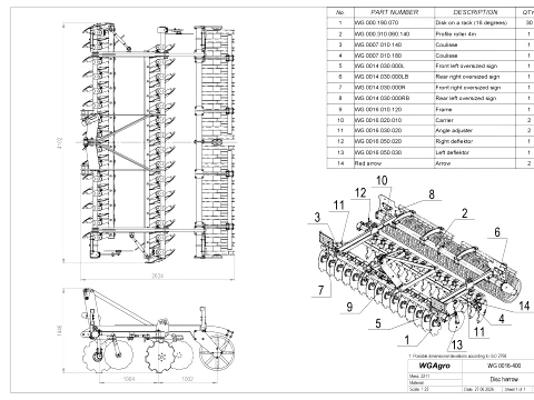 WG 0016 - Disc harrow 3D Model