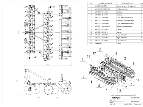 WG 0016 - Disc harrow 3D Model