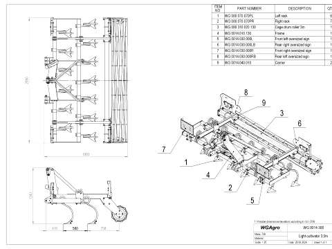 WG 0014-300 - classic field cultivator 3D Model