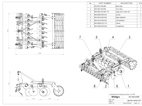 WG 0026-200MF - light disc harrow 3D Model
