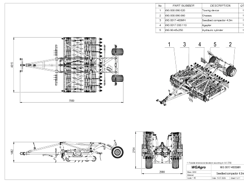 WG 0017-400SMH Seedbed compactor 3D Model