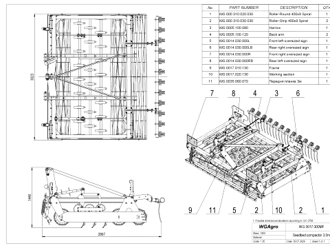 WG 0017-300MF Seedbed compactor 3D Model