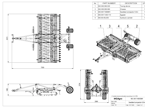 WG 0017-600SMH - Seedbed compactor 3D Model