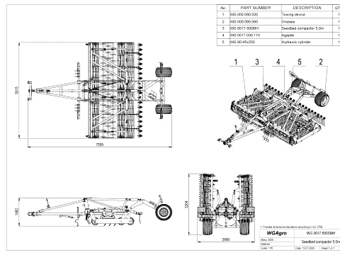 WG 0017-500SMH - Seedbed compactor 3D Model