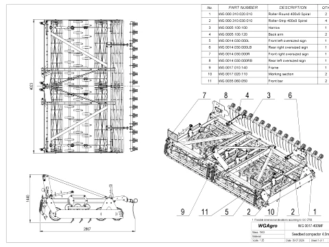 WG 0017-400MF - Seedbed compactor 3D Model