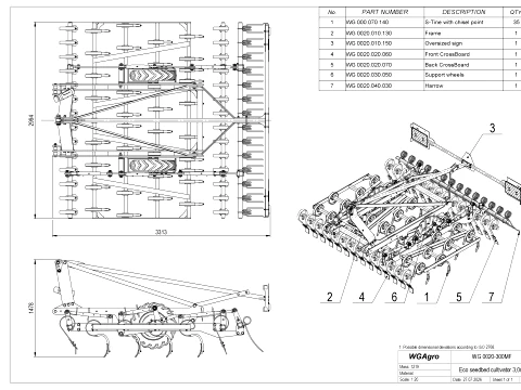 WG 0020-300MF Eco seedbed cultivator 3D Model