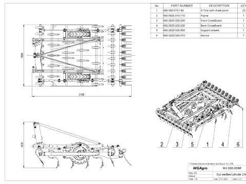 WG 0020 Eco seedbed cultivator 3D Model