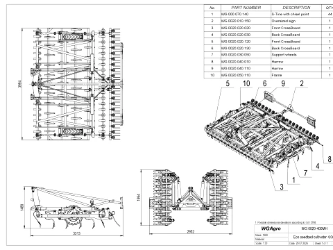 WG 0020 Eco seedbed cultivator 3D Model