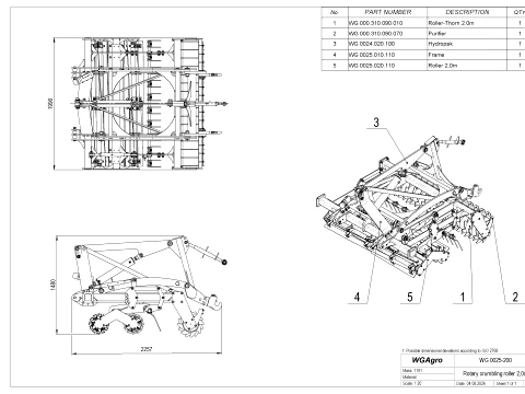 WG 0025 - Rotary crumbling roller 3D Model