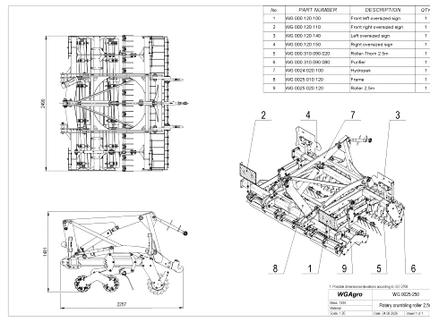 WG 0025-250 - Rotary crumbling roller 3D Model
