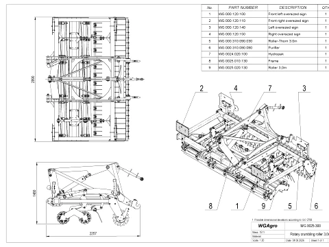 WG 0025-300 - Rotary crumbling roller 3D Model