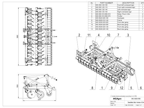 WG 0029-400 - Seedbed disc harow 3D Model