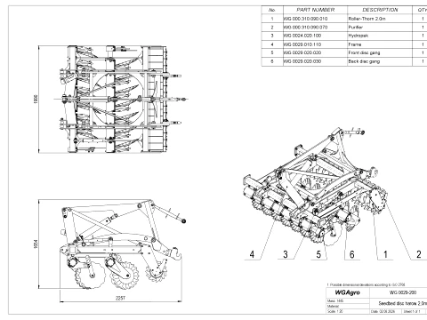 WG 0029 - Seedbed disc harow 3D Model