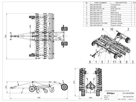 WG 0028 - Disc Harrow 3D Model