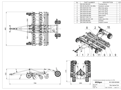 WG 0028-500SMH - Disc Harrow 3D Model