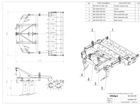 WG 0022-250 - Subsoiler 3D Model
