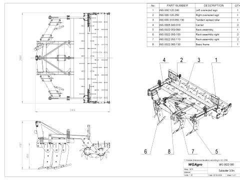 WG 0022-300 - Subsoiler 3D Model