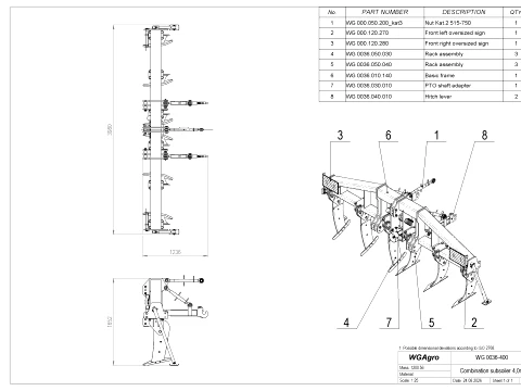 WG 0036-400 - Combination Subsoiler 3D Model