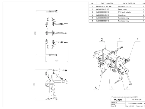 WG 0036-250 - Combination Subsoiler 3D Model