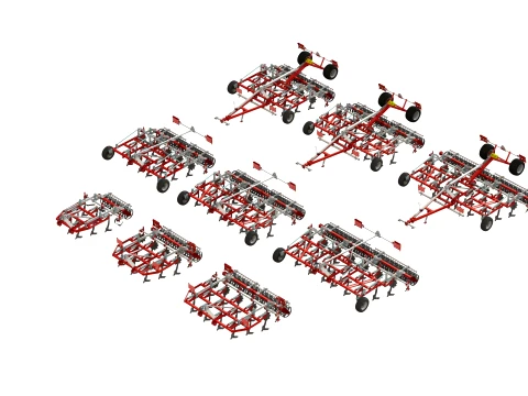 WG 0046 - Three-row chisel cultivator Modello 3D
