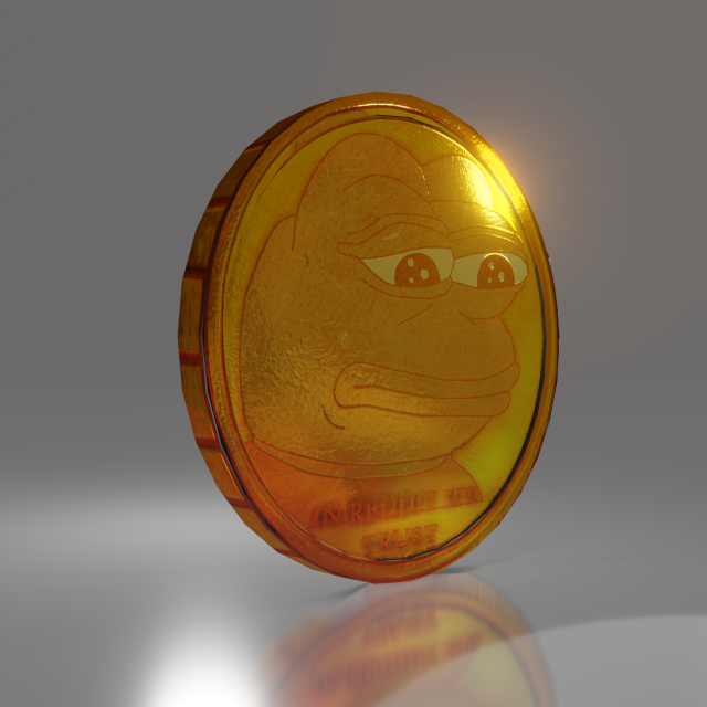 Pepe Coin Model 3D .c4d .max .obj .3ds .fbx .stl .blend 