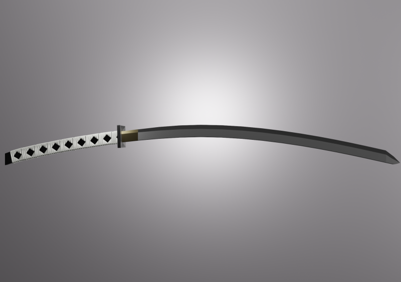 Semi LowPoly Katana Tomotsugu 3D Модель .c4d .max .obj .3ds .fbx .stl .blend 