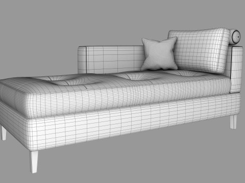 Chaise Lounge Day Bed Sofa 3D Model