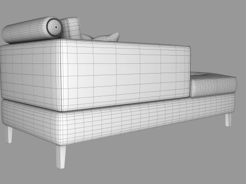 Chaise Lounge Day Bed Sofa 3D Model