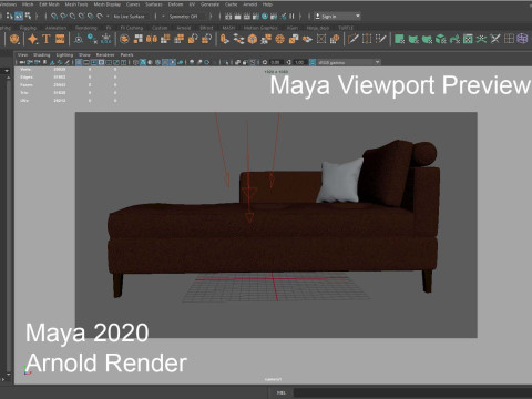 Chaise Lounge Day Bed Sofa 3D Model