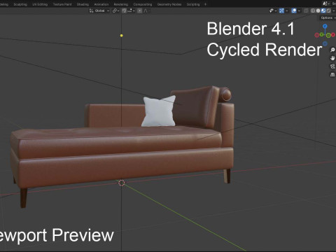 Chaise Lounge Day Bed Sofa 3D Model