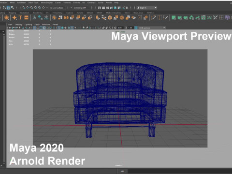 Curved Sofa Model 3D