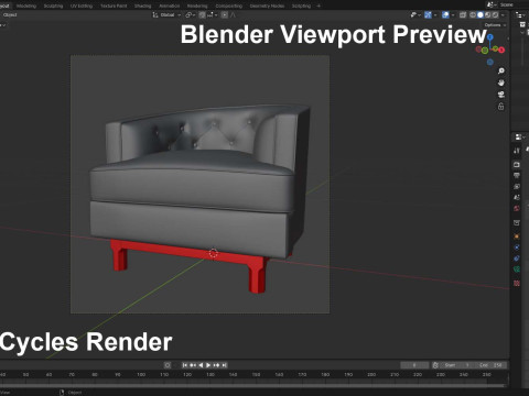 Curved Sofa Model 3D