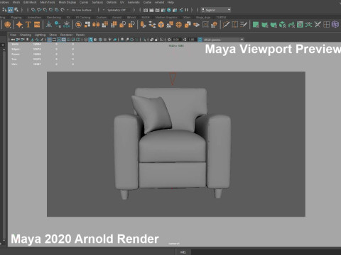 Fabric Sofa 3D Модель