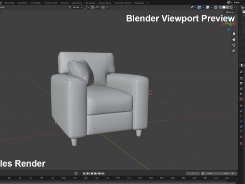 Fabric Sofa 3D Модель