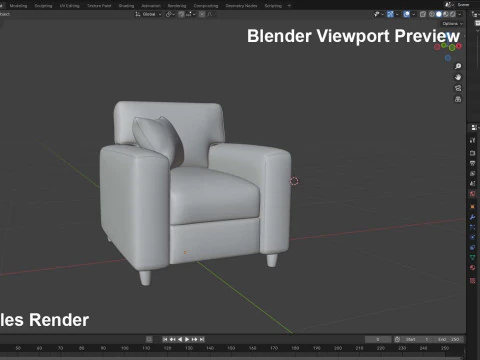 Fabric Sofa 3D Model