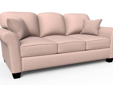 Presley Fabric 3 Seater Sofa Modello 3D