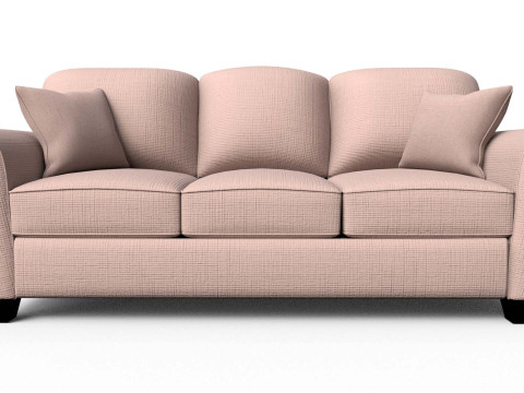 Presley Fabric 3 Seater Sofa Modello 3D