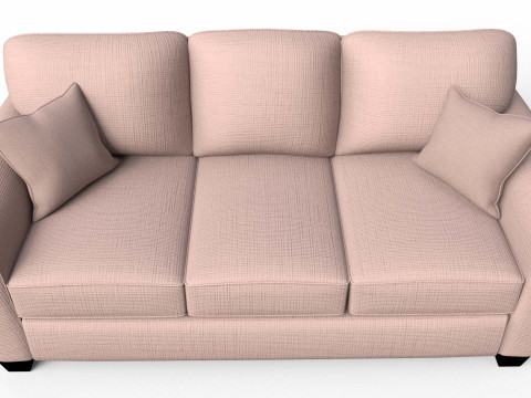 Presley Fabric 3 Seater Sofa Modello 3D