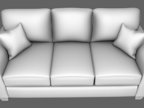Presley Fabric 3 Seater Sofa Modello 3D