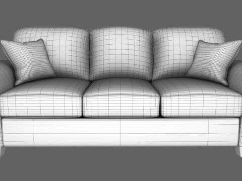 Presley Fabric 3 Seater Sofa Modello 3D