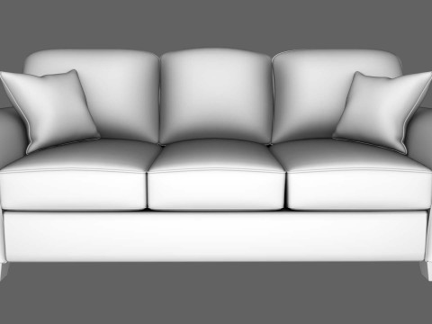 Presley Fabric 3 Seater Sofa Modello 3D