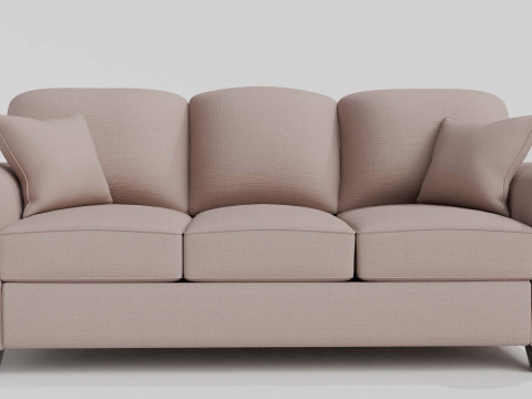 Presley Fabric 3 Seater Sofa Modello 3D