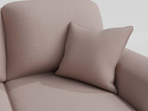 Presley Fabric 3 Seater Sofa Modello 3D